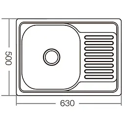 Мийка кухонна ZERIX Z6350-06-160E satin (ZM0561) - мініатюра 4