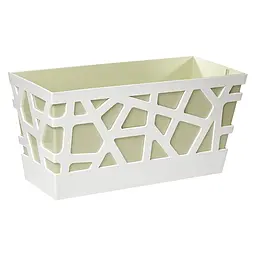 Вазон Idel Flowerbox, 40 см, фісташковий з білим (730041)