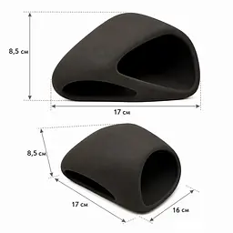 Декорація Hobby Wave Cave 2 dark 17x16x8,5 см - керамічне укриття для риб і креветок в акваріумі (41656) - мініатюра 2