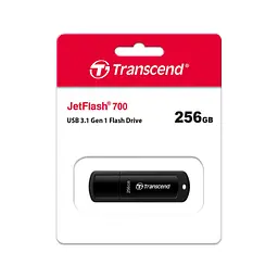 USB флеш накопичувач Transcend 256GB JetFlash 700 Black USB 3.1 (TS256GJF700) - мініатюра 4
