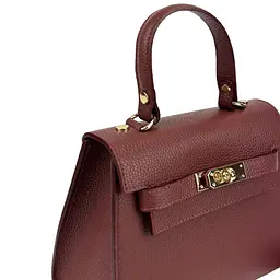 Невелика класична шкіряна сумочка Firenze Italy F-IT-9866DR бордова - мініатюра 9