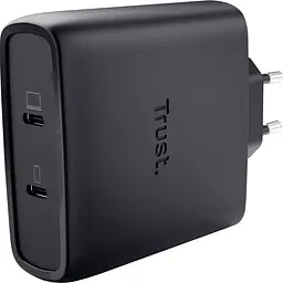 Зарядний пристрій Trust Maxo 100Вт, GaN, 2xUSB-C ,PD/PPS (25527_TRUST)