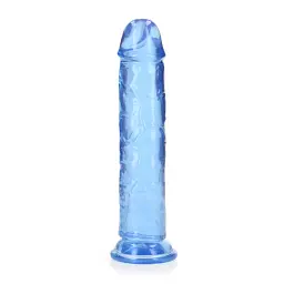 Фалоімітатор RealRock Crystal Clear 8'' 22 см (блакитний) - мініатюра 6