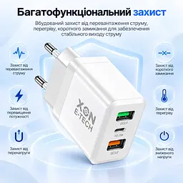 Зарядний пристрій XON PowerCharge 45W (PD25) USB Type-C (PCWA045025A2С1W 6082) Білий - мініатюра 4