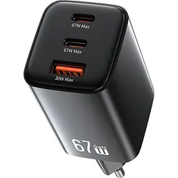 Мережевий зарядний пристрій Usams CC265 GaN 67W Black [164539] - мініатюра 3