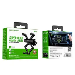 Тримач Borofone Point air outlet gravity linkage car holder BH78 до 7 дюймів чорний - мініатюра 9