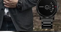 Чоловічий годинник Skmei 1260 оригінальні silver black - мініатюра 6
