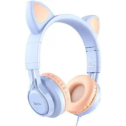 Накладні навушники Hoco W36 Cat ear (3.5mm/1.2m) Dream Blue