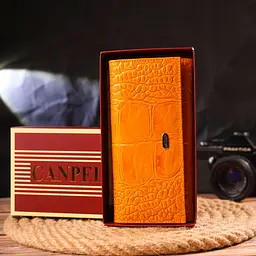 Яскравий жіночий гаманець із натуральної фактурної шкіри Canpellini 21651 жовтий - мініатюра 10