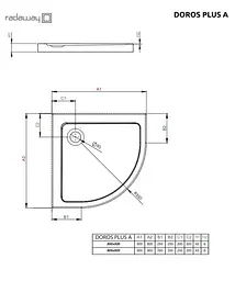 Душовий піддон Radaway Doros Plus A 80x80 SDRPA8080-01 - мініатюра 2