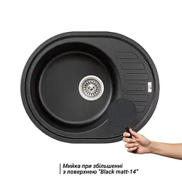 Кухонна мийка Lidz 620x500/200 BLM-14 (LIDZBLM14620500200), Чорний - мініатюра 3