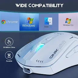 Комп'ютерна мишка Onikuma бездротова ігрова CW917 з підсвіткою Bluetooth 2.4GHz акумуляторна ергономічна для ПК - мініатюра 4