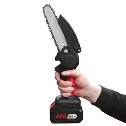Безщіткова акумуляторна ланцюгова мініпила 6 inch Electric SAW у кейсі 2 акумулятори Червона - мініатюра 2