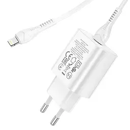 Набір блок і кабель Hoco Type-C to Lightning Jetta N22 25 W білий 6931474760074 - мініатюра 5
