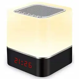 Багатокольоровий портативний нічник та бездротова колонка MiNi HiFi Speaker S8 5Вт білий акумуляторний LED дисплей 12/24 години - мініатюра 2
