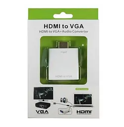 Перехідник HDMI M VGA F (з аудіо інтерфейсом) додаткове живлення micro USB, білий RTL - мініатюра 4