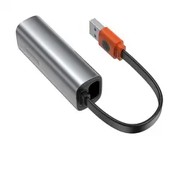 Мережевий адаптер USB Хаб Baseus Steel Cannon Series USB-A/Type-C Bidirectional Gigabit LAN Adapter CAHUB-AF0G Dark Grey - мініатюра 3
