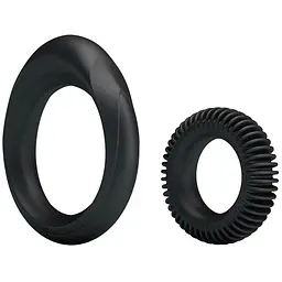 Набір ерекційних кілець Baile Ring Manhood Black, 2 шт - мініатюра 2