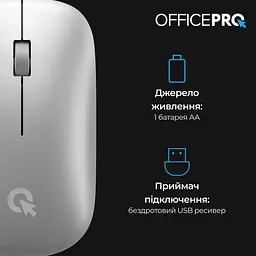Миша OfficePro Silent Click Wireless Silver (M225S) - мініатюра 9