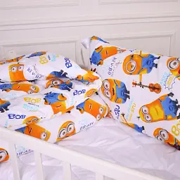 Набір антиалергенний MirSon зима Kids Time 20-0036 Minions 140x205 см бавовна: ковдра з подушкою (2200009665349) - мініатюра 2