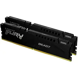 Модуль пам'яті для комп'ютера DDR5 64GB (2x32GB) 5200 MHz Beast Black Kingston Fury (ex.HyperX) (KF552C40BB2K2-64)