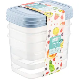 Набір контейнер для зберігання продуктів Freshlife прямокутний 3 шт. х 1.2 л (D - 499)
