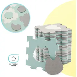 Килимок-пазл Kinderkraft Luno Shapes Mint 30 елементів (KPLUSH00MIN0000) - мініатюра 10