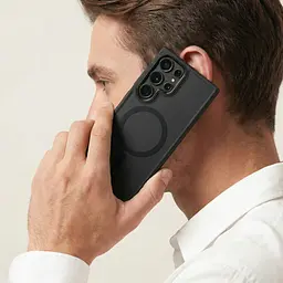 Чехол Samsung Galaxy S25 Ultra 5G, Unit MagSafe, черный, прозрачный, магсейф, противоударный, магнитный, панель-накладка с поддержкой MagSafe, с поддержкой беспроводной зарядки, TPU+PC, защита всего корпуса, ударопрочный, ArmorStandart (ARM82265) - мініатюра 5