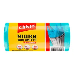 Мішки для сміття Chisto із ручками, 35 л, 30 шт. - мініатюра 2