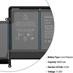 Акумулятор A1493 6300 мА·год для MacBook Pro 13" A1502 (2013–2015) з інструментами - мініатюра 3