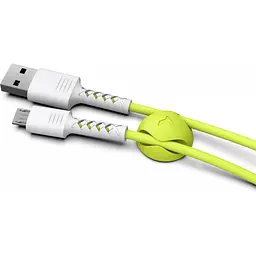 Дата кабель USB 2.0 AM to Micro 5P 1.0m Soft white/lime Pixus (4897058531176) - мініатюра 4