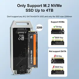 Зовнішня кишеня Maiwo M.2 SSD NVMe 2280 ч-з USB4.0 Type-C 40Gbps (K1695) - мініатюра 9