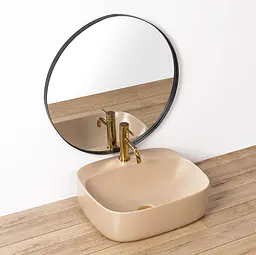 Умивальник Rea Luiza 50 beige mat накладний REA-U9609 - мініатюра 2