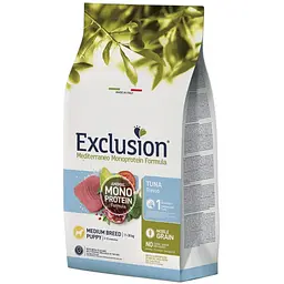 Корм Exclusion Puppy Tuna Medium Breed для цуценят середніх порід з тунцем 12 кг