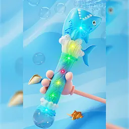 Пістолет з мильними бульбашками H038 Shark + bottle 50ml Light Blue - мініатюра 4