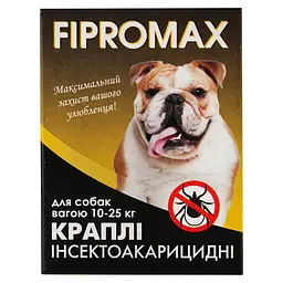 Краплі Fipromax проти бліх та кліщів, для середніх собак вагою 10-25 кг 2 піпетки - мініатюра 4