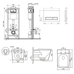 Набір Qtap Nest 4 в 1 підвісний унітаз Tern Ultra Quiet 525x345x360 + комплект інсталяції QT17332303AW47511 - мініатюра 9