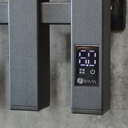 Електрична рушникосушка Navin Levante 210x1200 Sensor права, чорний муар 10-012033-4860, Чорний матовий, Праве, Електронний - мініатюра 6