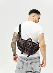 Велика чоловіча сумка бананка Sambag DynamicDart чорна тканева 38 × 21 × 7 см (80411148m) - мініатюра 7