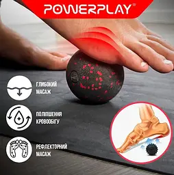 Масажний м'яч PowerPlay PP-4350 Epp Massage Ball (d8) Чорно/Червоний (PP-4350_Red_d8) - мініатюра 3