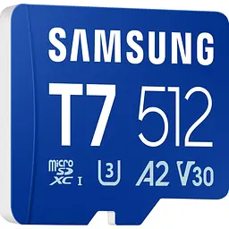 Карта пам'яті Samsung MICRO SDXC T7 512GB, U3, V30, A2 до 170 Мб/с (MB-MB512T/WW) - мініатюра 2