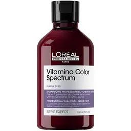 Шампунь L'oreal Professionnel Serie Expert Vitamino Color Spectrum Purple Dyes для нейтралізації жовтих напівтонів, збереження 5 вимірів колірного спектру та сяючого блиску 300 мл