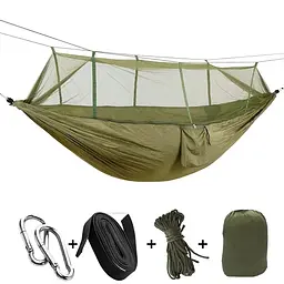 Туристичний гамак із москітною сіткою Hammock With Net ARMY
