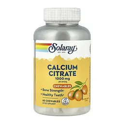 Кальцій 1000 мг Solaray (Calcium Citrate) - 60 жувальних таблеток