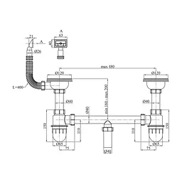 Сифон для кухонної мийки Kroner KRP Siphon-012 3 1/2" × 50/40 мм CV023015 - мініатюра 2
