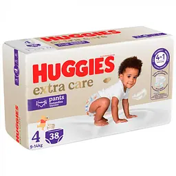 Підгузники-трусики Huggies Extra Care 4 (9-14 кг) 38 шт. - мініатюра 2