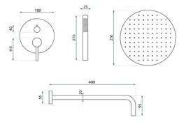 Душова система прихованого монтажу Rea Clif + BOX nikiel brushed REA-P5969 - мініатюра 6