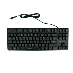 Клавіатура з підсвічуванням RGB чорна мембранна клавіатура ігрова для комп'ютера Keyboard Intro DX-750 - мініатюра 7
