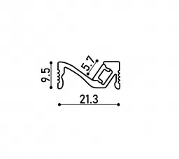 LED профіль меблевий з розсіювачем PC 2 м Kloodi KLP2109 2 - мініатюра 2