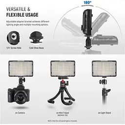Накамерне світло Neewer PT-176S LED175 11W color 3200-5600K [110708] - мініатюра 2